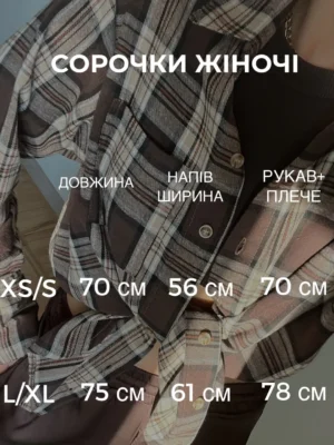 Сорочка у клітинку фланелева, блакитно-бежева